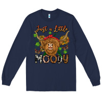 Navy Just a Little Moody Long Sleeve Tee - CowhideDigitalArt