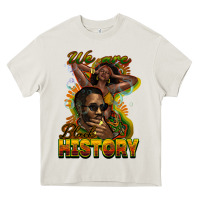 Cream We are Black History Heavy Core Tee - HowdyJamesFarm