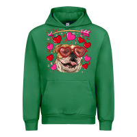 Emerald valentine's day  brown english bulldog Urban Hoodie - RanaPortraitStore