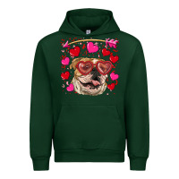 Forest Green valentine's day  brown english bulldog Urban Hoodie - RanaPortraitStore