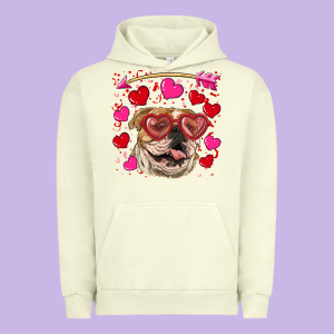Valentine's Day  Brown English Bulldog Urban Hoodie Designed By Ranaportraitstore