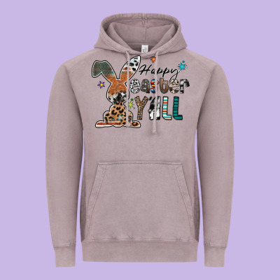 Happy Easter Y'all Vintage Hoodie Designed By Cowhidedigitalart