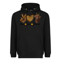 Black peace love labrador Heavyweight Hoodie - RanaPortraitStore