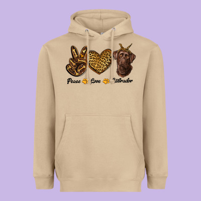 Peace Love Labrador Heavyweight Hoodie Designed By Ranaportraitstore