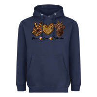 Navy peace love labrador Heavyweight Hoodie - RanaPortraitStore