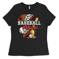 Black baseball mama Ladies Tee - FaDigitalArtStudio