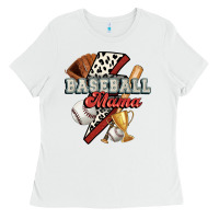 White baseball mama Ladies Tee - FaDigitalArtStudio
