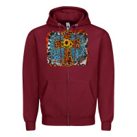 Burgundy western cross Zipper Hoodie - JahusDesignShop