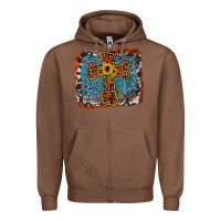 Chestnut western cross Zipper Hoodie - JahusDesignShop