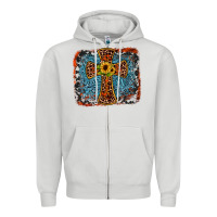 Dove Grey western cross Zipper Hoodie - JahusDesignShop