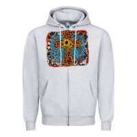 Heather Grey western cross Zipper Hoodie - JahusDesignShop