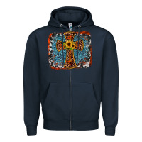 Navy western cross Zipper Hoodie - JahusDesignShop