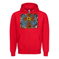 Red western cross Zipper Hoodie - JahusDesignShop