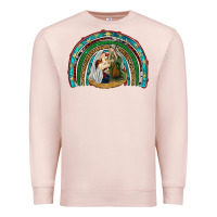 Pale Pink holy family rainbow Premium Sweatshirt - RanaPortraitStore