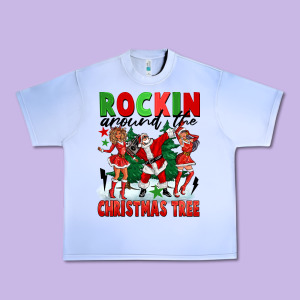 Rockin Around The Christmas Tree Urban Heavy Tee Designed By Fadigitalartstudio