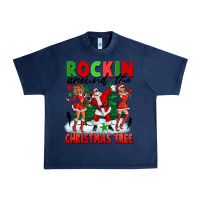Navy Rockin Around The Christmas Tree Urban Heavy Tee - FaDigitalArtStudio