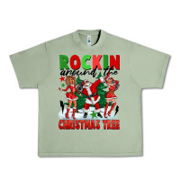 Oil Green Rockin Around The Christmas Tree Urban Heavy Tee - FaDigitalArtStudio