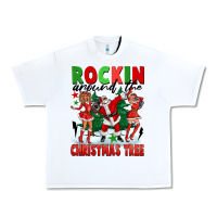 White Rockin Around The Christmas Tree Urban Heavy Tee - FaDigitalArtStudio
