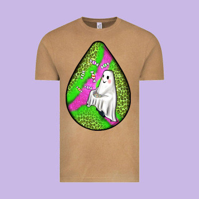 Halloween Ghost Teardrop Vintage Tee Designed By Bundleandbundleshop