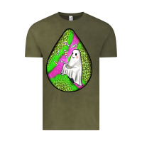 Vintage Olive halloween ghost teardrop Vintage Tee - BundleAndBundleShop