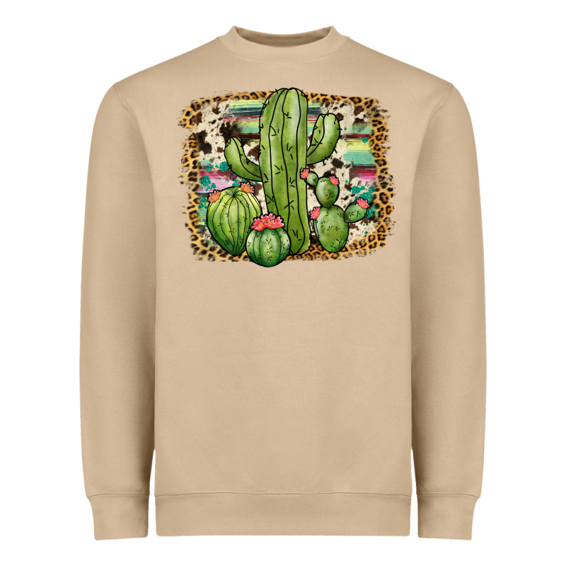 Serape Cowhide Cactus Heavyweight Sweatshirt by JahusDesignShop | Teevron