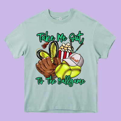 Take Me Out To The Ballgame Heavy Core Tee Designed By Howdyjamesfarm