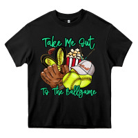 Black Take me out to the ballgame Heavy Core Tee - HowdyJamesFarm
