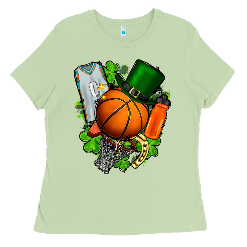 St. Patrick's Day Basketball Ladies Tee by FaDigitalArtStudio | Teevron