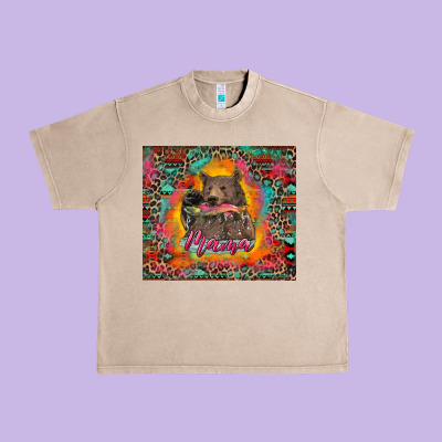 Mama Bear Leopard And Aztec Urban Heavy Tee Designed By Ranaportraitstore