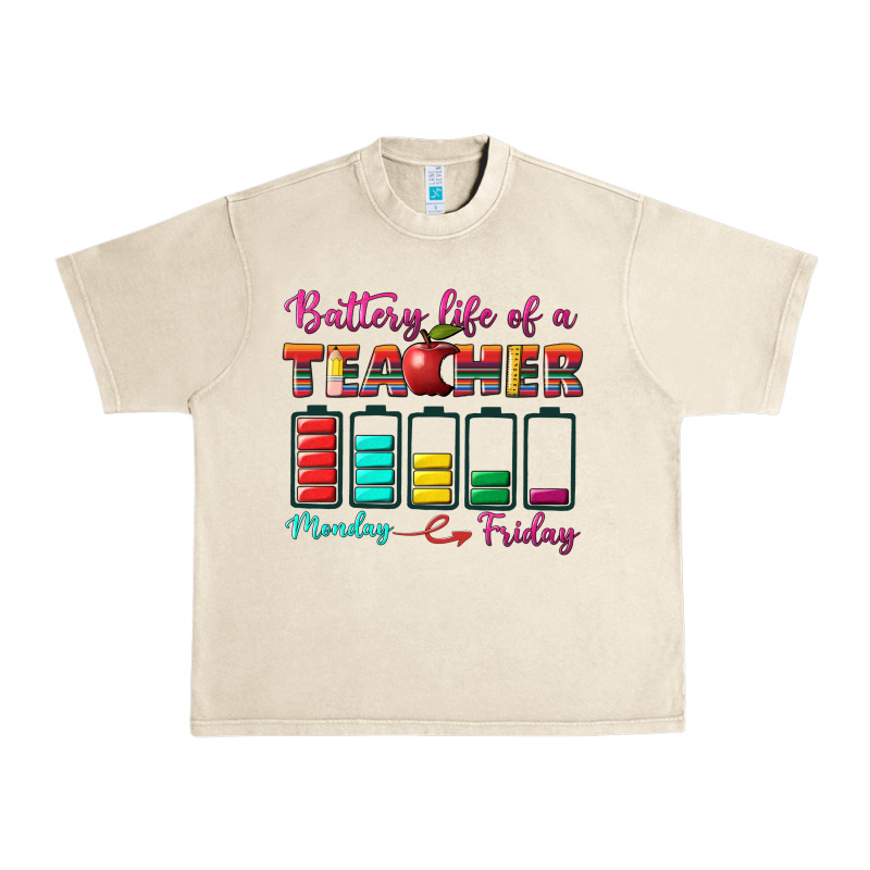 Battery Life Of A Teacher Urban Heavy Tee by BundleAndBundleShop | Teevron