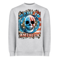 Heather Grey made in america skull Heavyweight Sweatshirt - JahusDesignShop