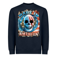 Navy made in america skull Heavyweight Sweatshirt - JahusDesignShop