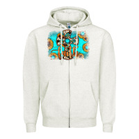 Oatmeal Heather faith cross Zipper Hoodie - JahusDesignShop