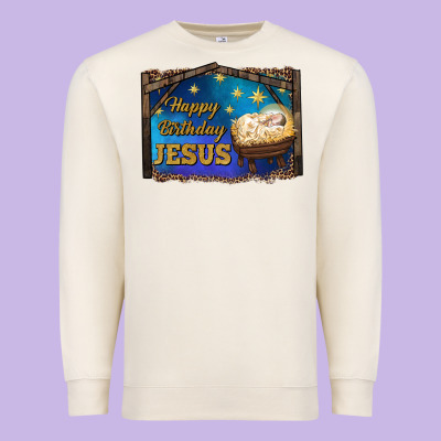 Happy Birthday Jesus Premium Sweatshirt Designed By Ranaportraitstore