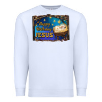 White happy birthday jesus Premium Sweatshirt - RanaPortraitStore