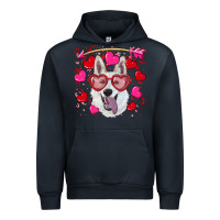 Navy valentine's day  white shepherd Urban Hoodie - RanaPortraitStore