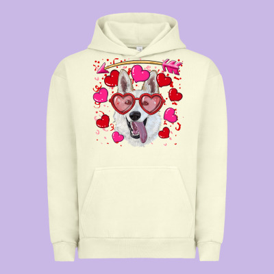 Valentine's Day  White Shepherd Urban Hoodie Designed By Ranaportraitstore