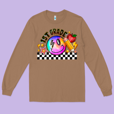 1st Grade Long Sleeve Tee Designed By Cowhidedigitalart