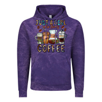 Cloud Purple Just A Girl Who Loves Coffee Vintage Hoodie - CowhideDigitalArt
