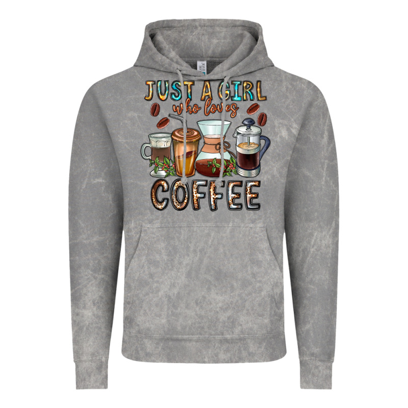 Just A Girl Who Loves Coffee Vintage Hoodie by CowhideDigitalArt | Teevron
