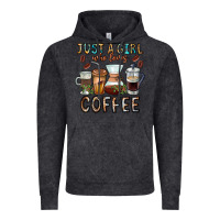 Vintage Black Just A Girl Who Loves Coffee Vintage Hoodie - CowhideDigitalArt