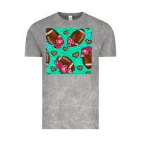 Cloud Rock american football roses and hearts seamless pattern Vintage Tee - BundleAndBundleShop
