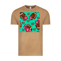 Vintage Camel american football roses and hearts seamless pattern Vintage Tee - BundleAndBundleShop