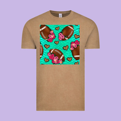 American Football Roses And Hearts Seamless Pattern Vintage Tee Designed By Bundleandbundleshop