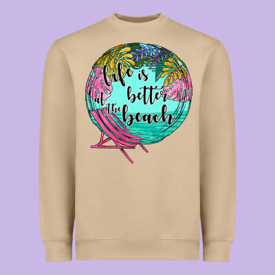 Life Is Better At The Beach Heavyweight Sweatshirt Designed By Jahusdesignshop