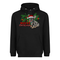 Black merry christmas french bulldog Heavyweight Hoodie - RanaPortraitStore