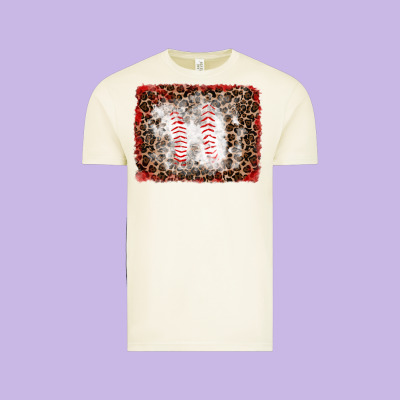 Baseball Leopard Background Vintage Tee Designed By Ranaportraitstore
