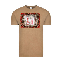 Vintage Coffee baseball leopard background Vintage Tee - RanaPortraitStore