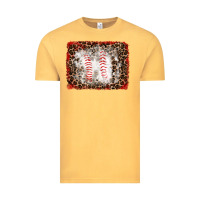 Vintage Mustard baseball leopard background Vintage Tee - RanaPortraitStore