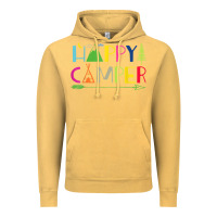 Vintage Mustard camping arrow camper happy summer camp camping kids 635 Vintage Hoodie - baoMotion